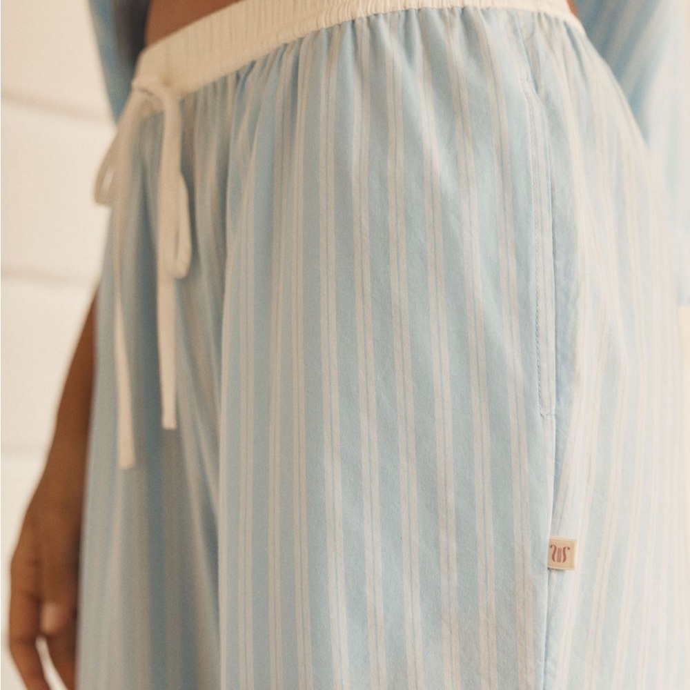 Anthropologie Sky Blue Striped pajama set - Picture 4 of 9